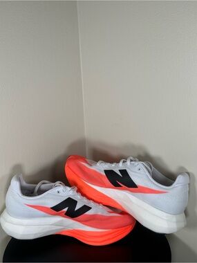 New Balance White & Neon Orange Performance Runners